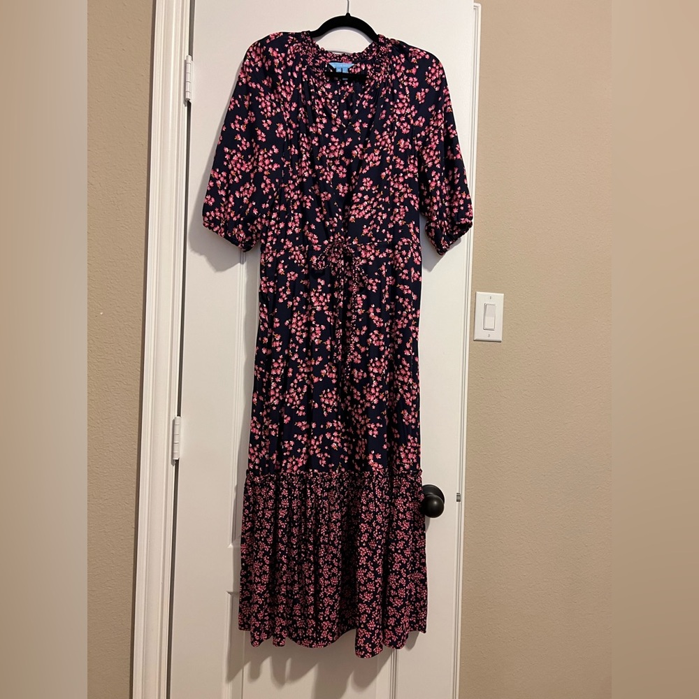 Draper James Martina Popover Dress in Navy Cherry Blossom Size M - Picture 4 of 11